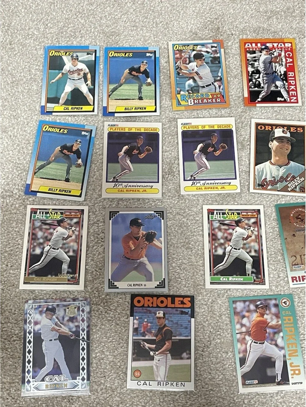 (CAL RIPKEN JR & Billy  Vintage LOT Of Cards